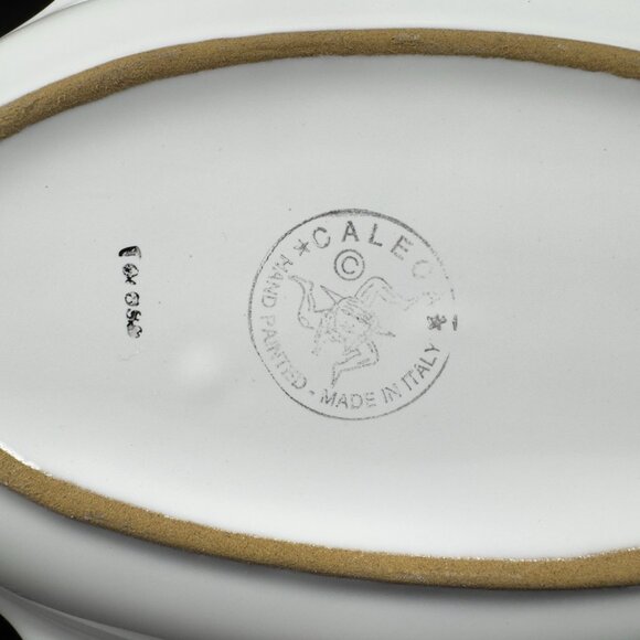 Vintage Italian Caleca Pottery Fish Shaped Dish Plate Container Hand Painted VTG - Picture 5 of 11